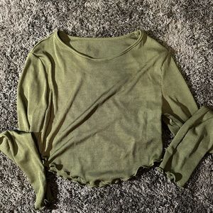 army green lettuce long sleeve